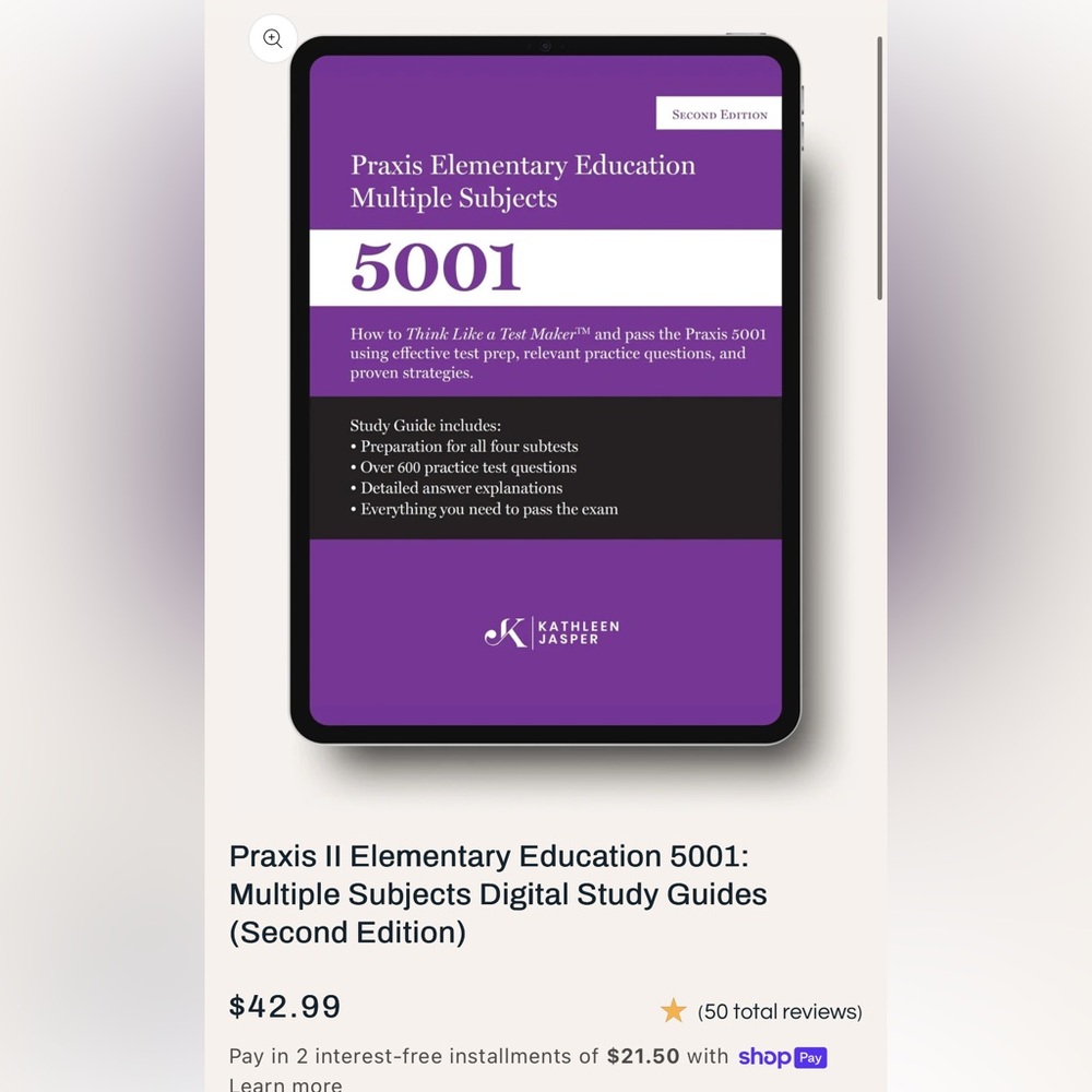 Praxis II Elementary Education 5001 Study Guide Kathleen Jasper